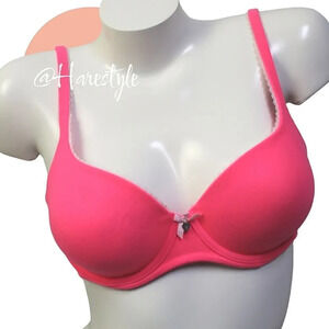 Victoria's Secret florescent pink lined demi bra 34D